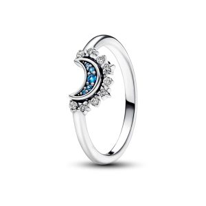 Каблучка Pandora Блискучий блакитний місяць 192675C01
